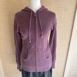 Burberry London Lilac Cashmere Zip Up Hoodie Sweater - Sz M